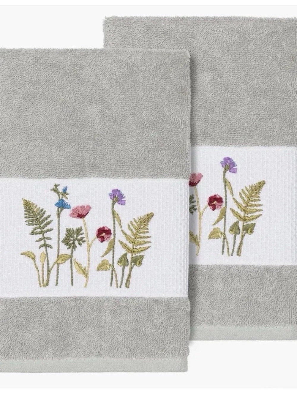 Luxurious Turkish Cotton By Linum Home Serenity Embellished Hand Towels Set NWOT